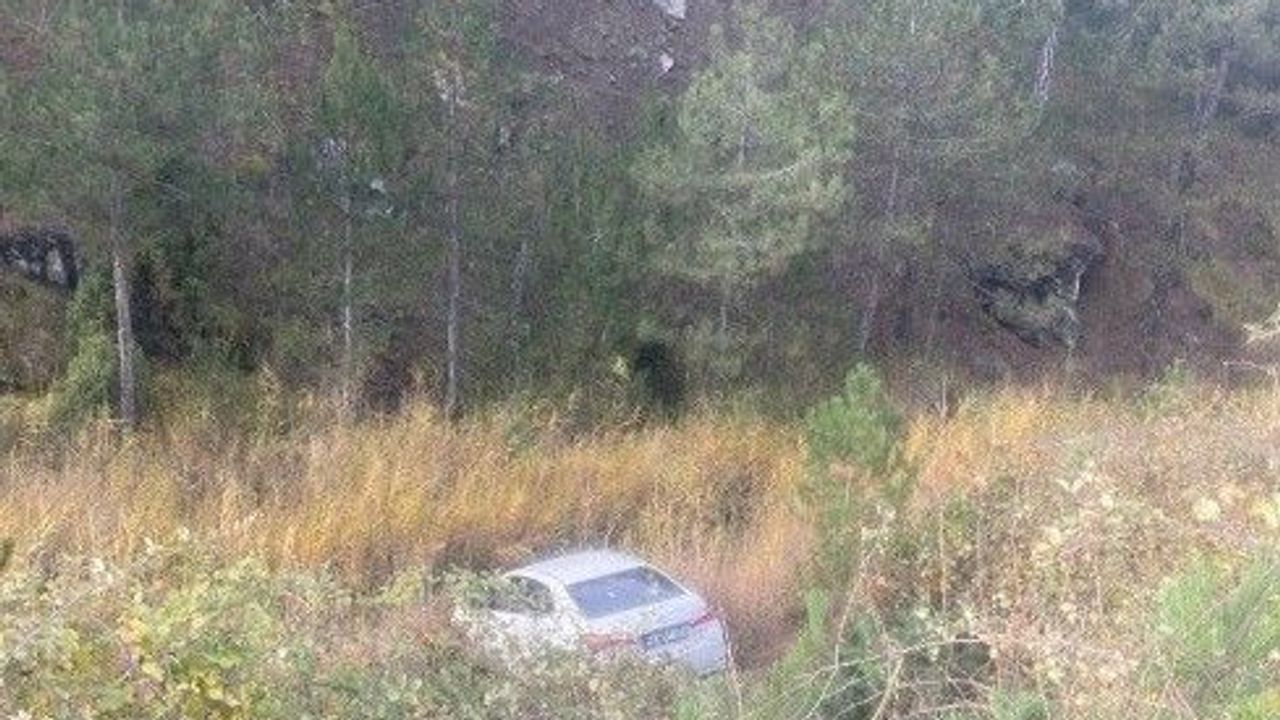 Tavşanlı'da dere yatağına devrilen otomobilin sürücüsü yaralandı