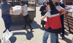 Hisarcık Karbasan köyünde organik adaçayı üreticilerine gübre desteği