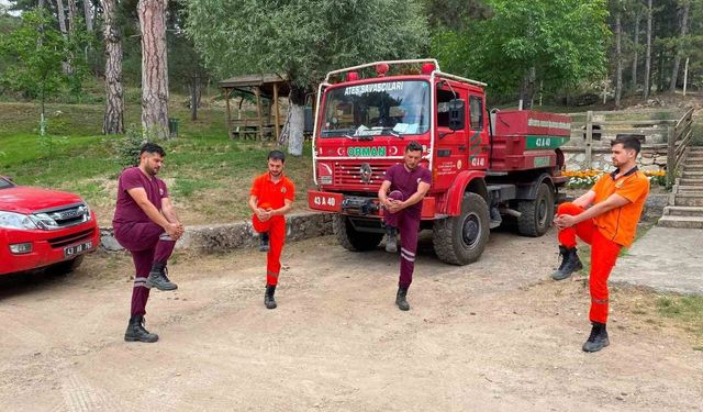 Kütahya'da yangın işçilerine fiziksel hazırlık eğitimi