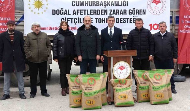 Kütahya’da doğal afetlerden zarar gören 301 üreticiye hububat tohumu desteği