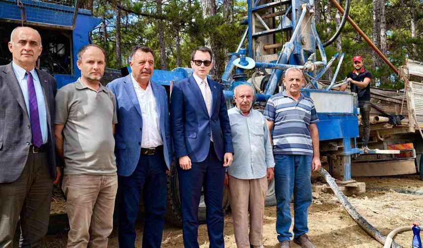Hisarcık Aşağı Yoncaağaç köyünün su ihtiyacı için sondaj çalışması sürüyor
