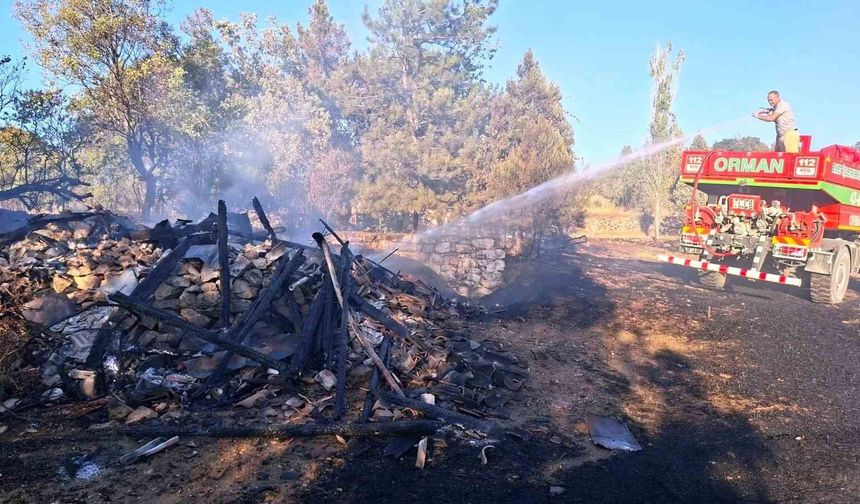 Hisarcık'ta otluk yangını: 3 hektarlık alan zarar gördü