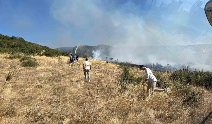 Simav'da dağlık alanda yangın paniği