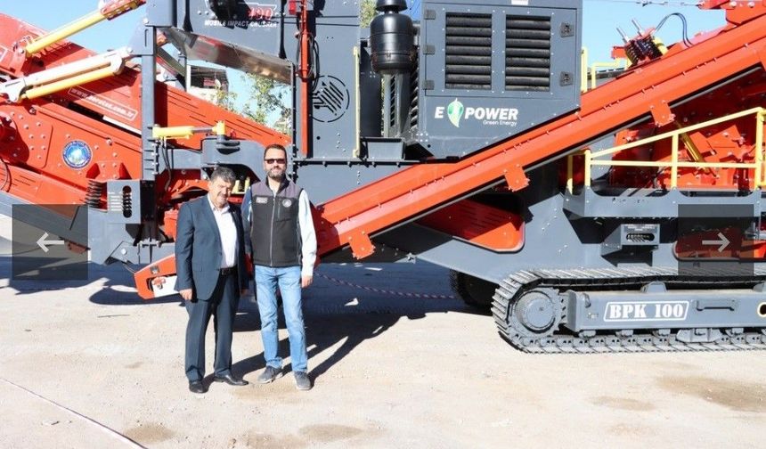 Kütahya İl Özel İdaresi'ne 27 milyon TL'lik mobil taş kırma makinesi