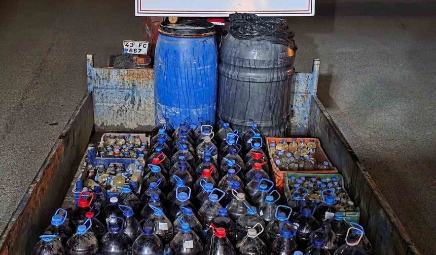 Kütahya'da 960 litre kaçak şarap ele geçirildi