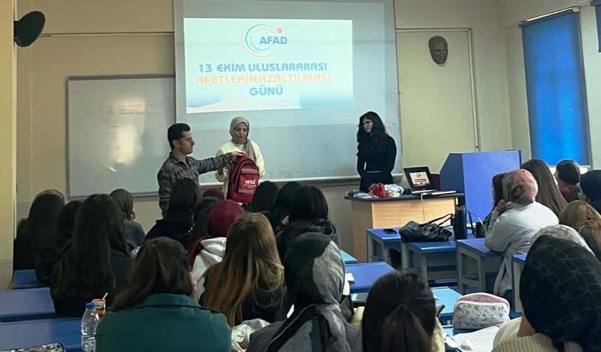 Şaphane MYO öğrencilerine afet farkındalık eğitimi verildi